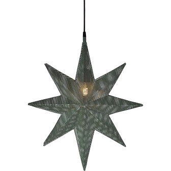 Świąteczna lampa gwiazda metalowa Capella zielona 02